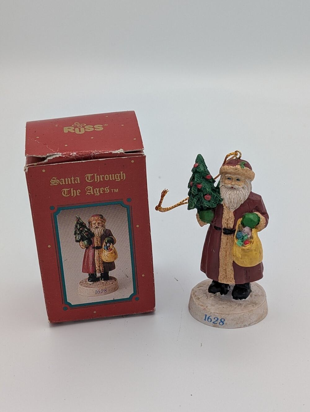 Russ Berrie Old World Santa #5521 Figurine Ornament In Box Through The Ages 1628